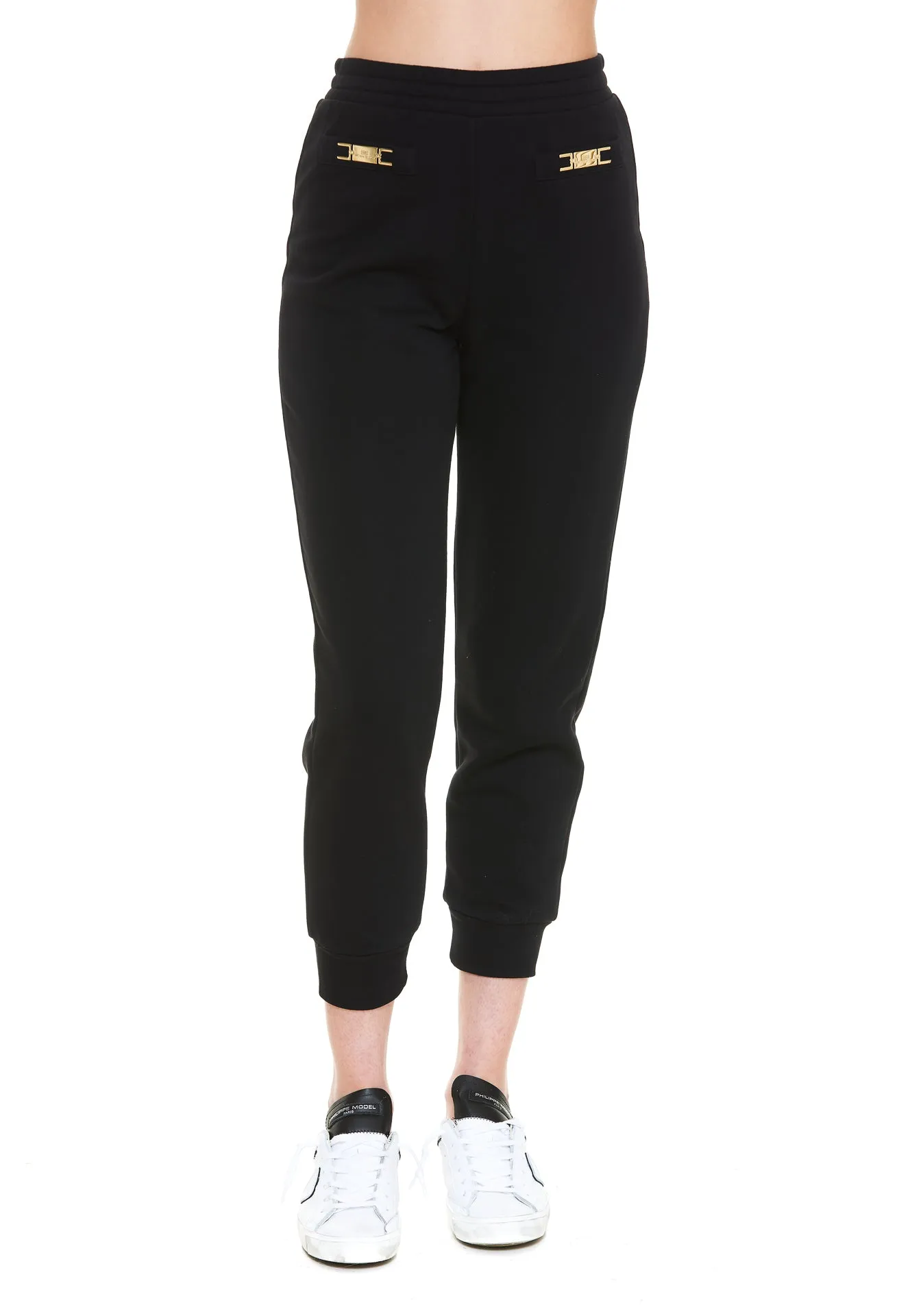 Elisabetta Franchi Logo Plaque Fleece Trousers