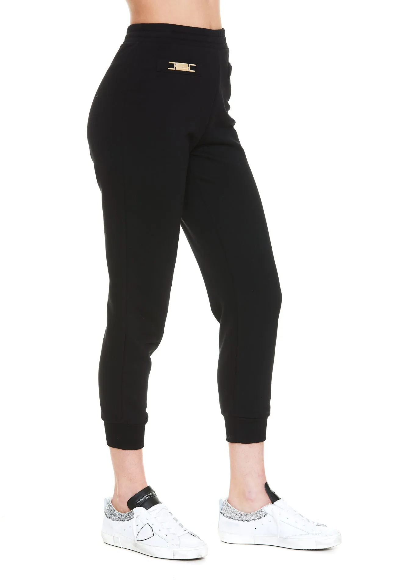 Elisabetta Franchi Logo Plaque Fleece Trousers
