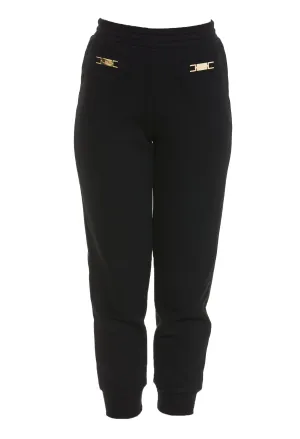 Elisabetta Franchi Logo Plaque Fleece Trousers