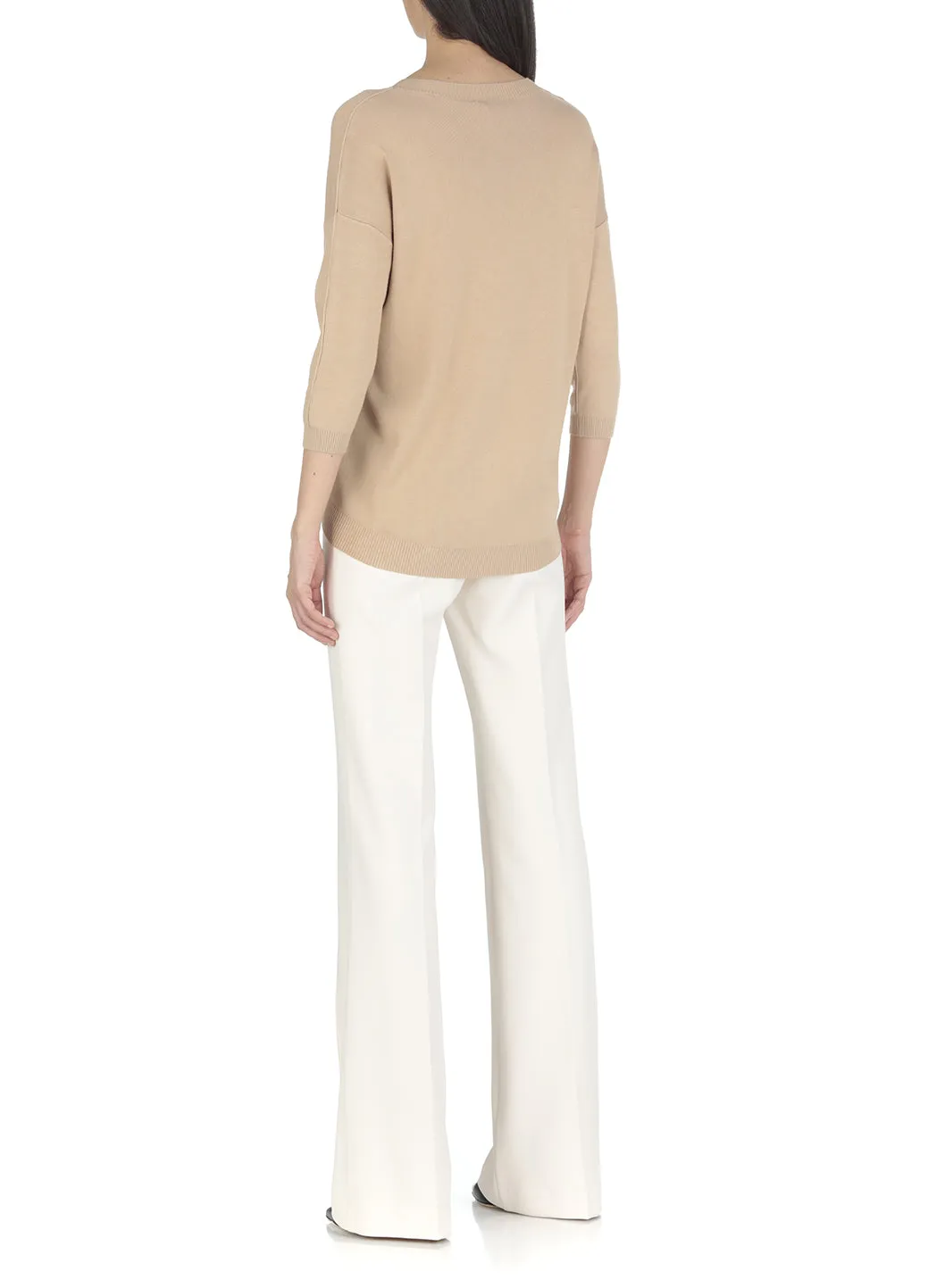 Elisabetta Franchi Oversized Logo Embossed Knitted Sweater