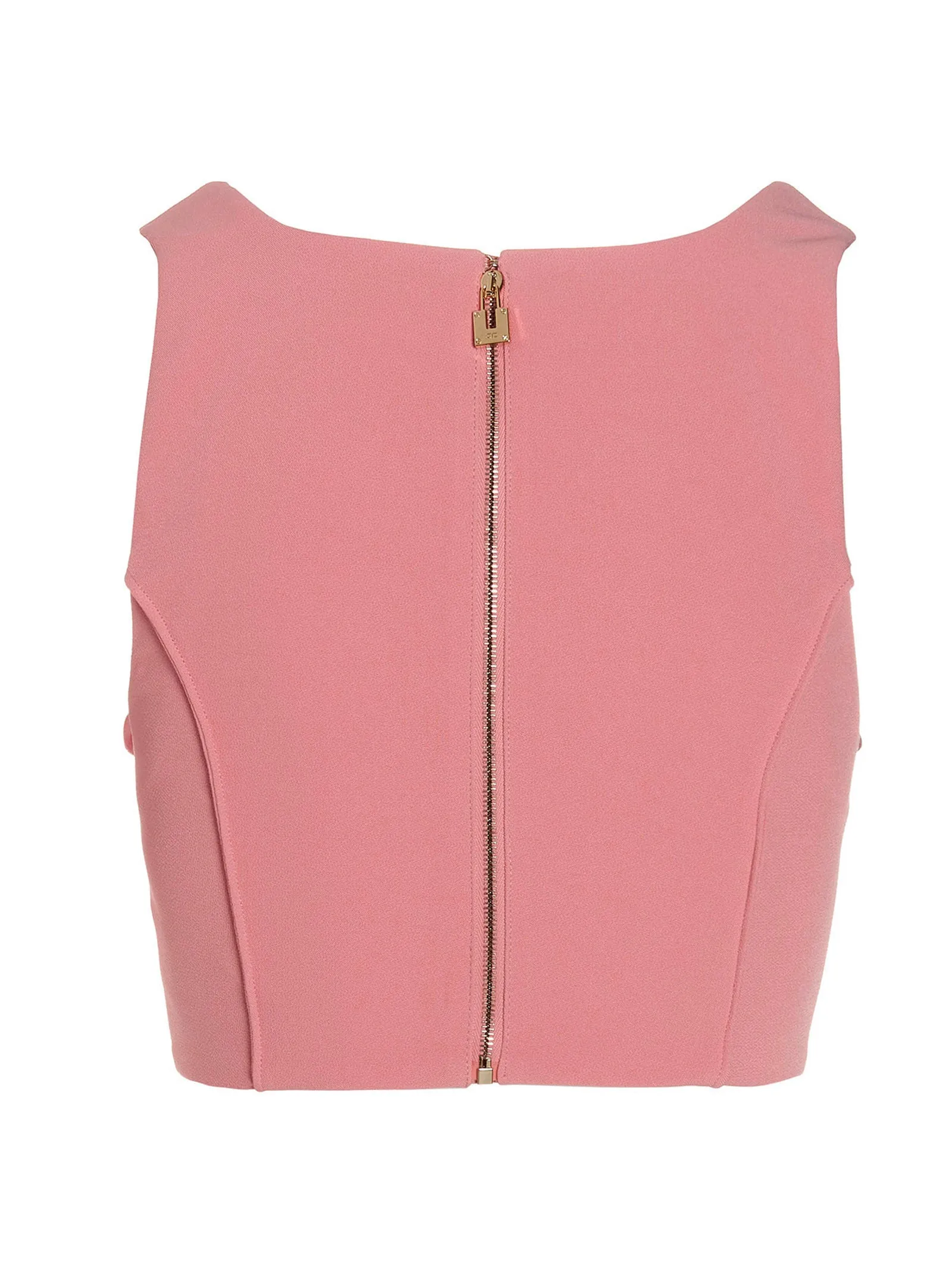 Elisabetta Franchi Panelled Square-Neck Cropped Top