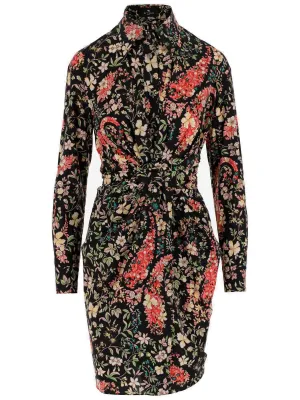 Etro Floral Printed Long-Sleeved Shirt Dress