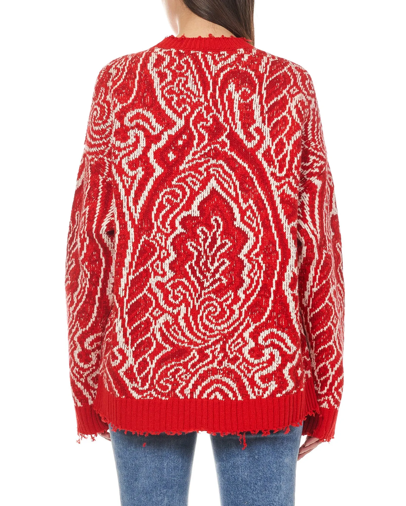 Etro Kung Fu Panda Frayed Hem Jacquard Sweater