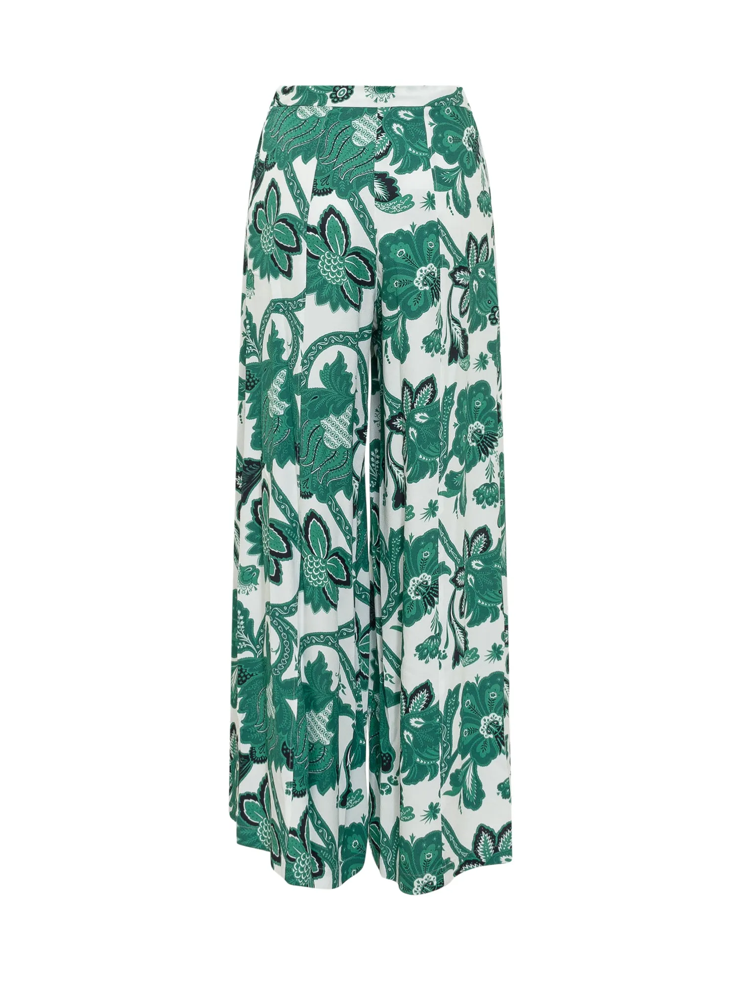 Etro Printed Front Slit Wide Leg Trousers