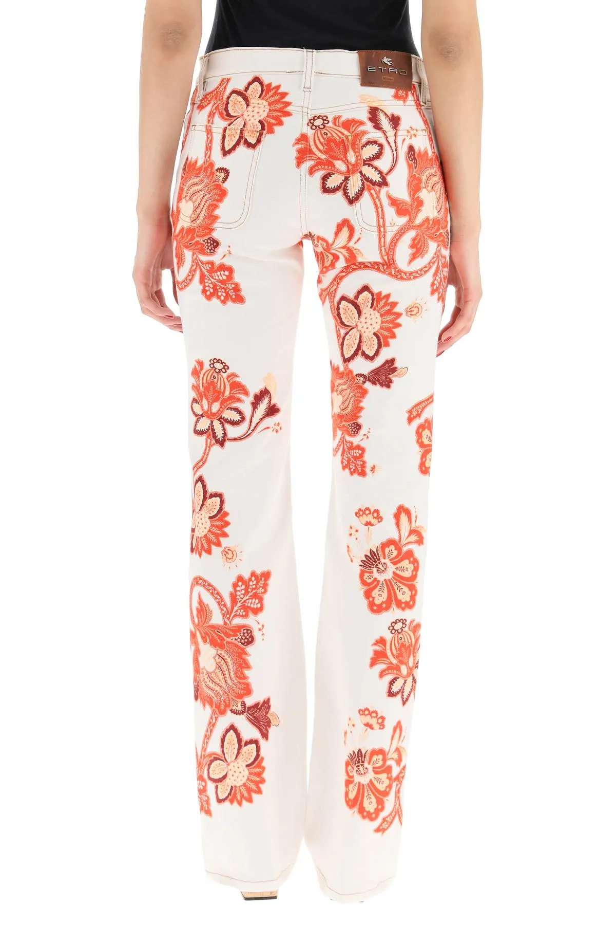 Etro Tree Of Life Printed Mid Rise Jeans