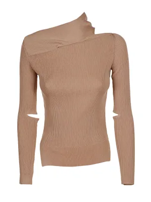 Eudon Choi Cut-Out Ribbed Knit Top