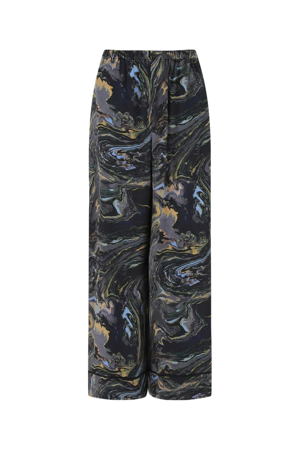 Fendi All-Over Marble Printed Satin Trousers