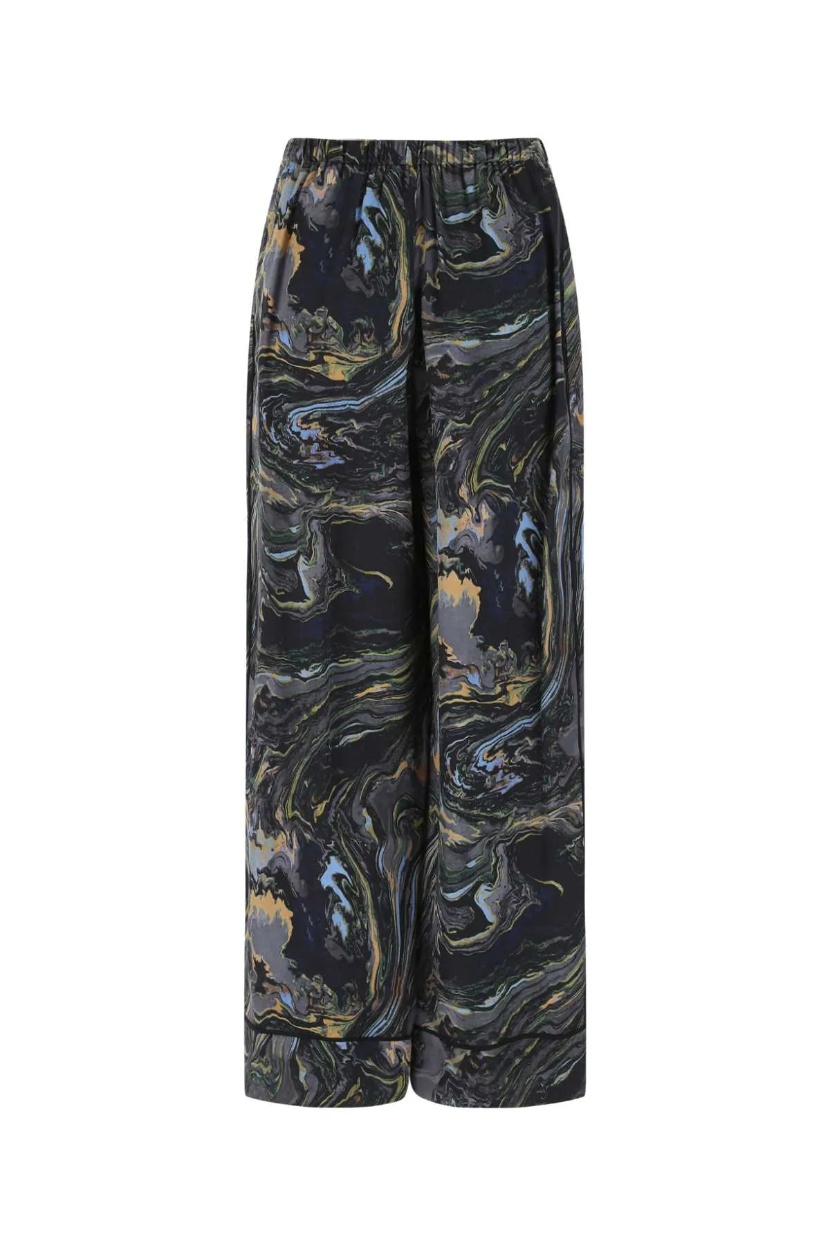 Fendi All-Over Marble Printed Satin Trousers