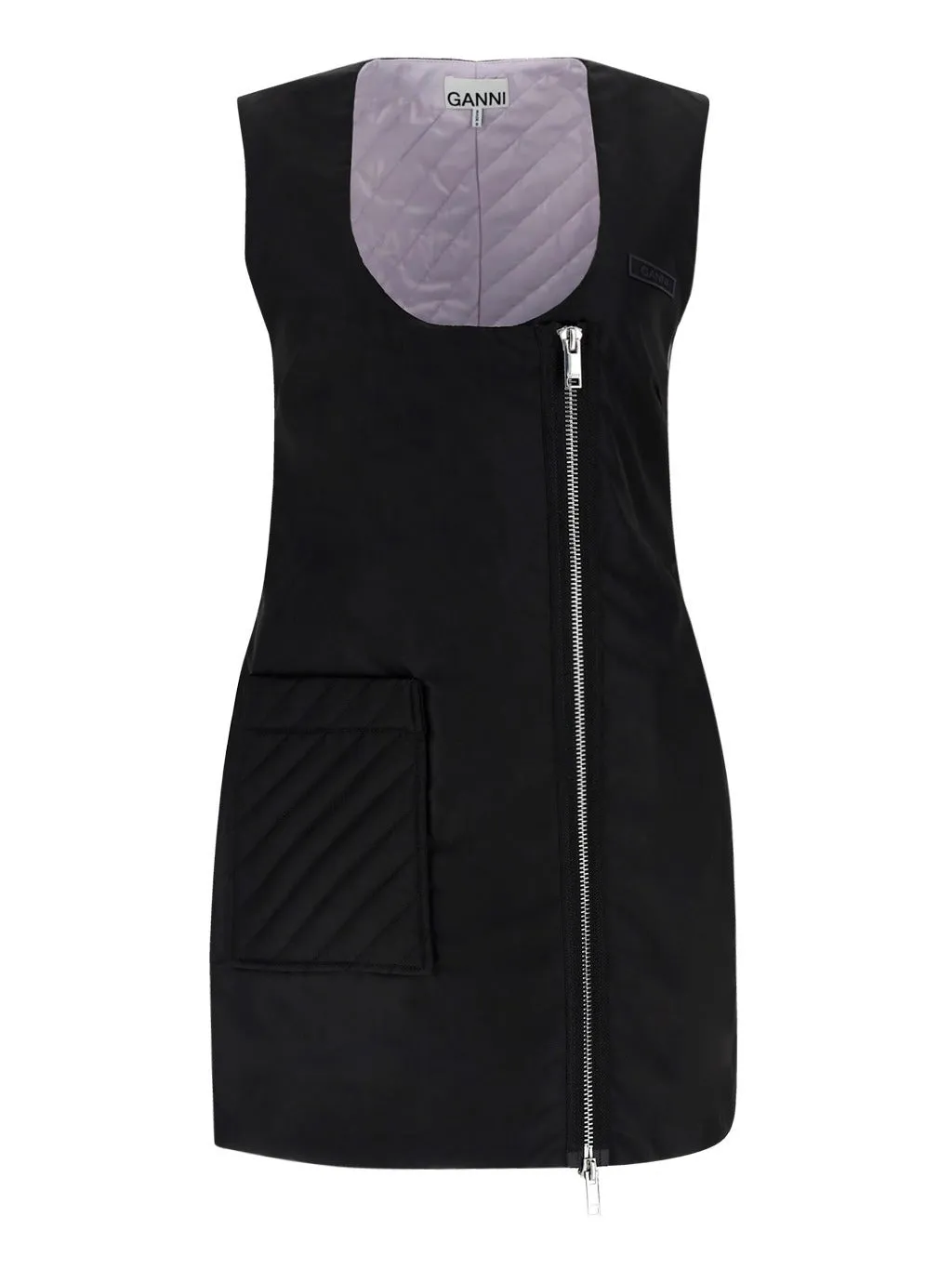 Ganni Asymmetrical Zipped Sleeveless Dress