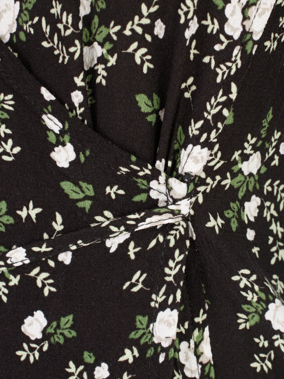 Ganni Floral Printed Crepe V-Neck Midi Dress