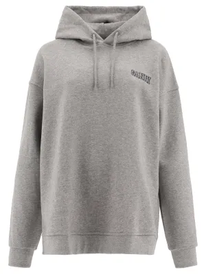 Ganni Logo Embroidered Drawstring Hoodie