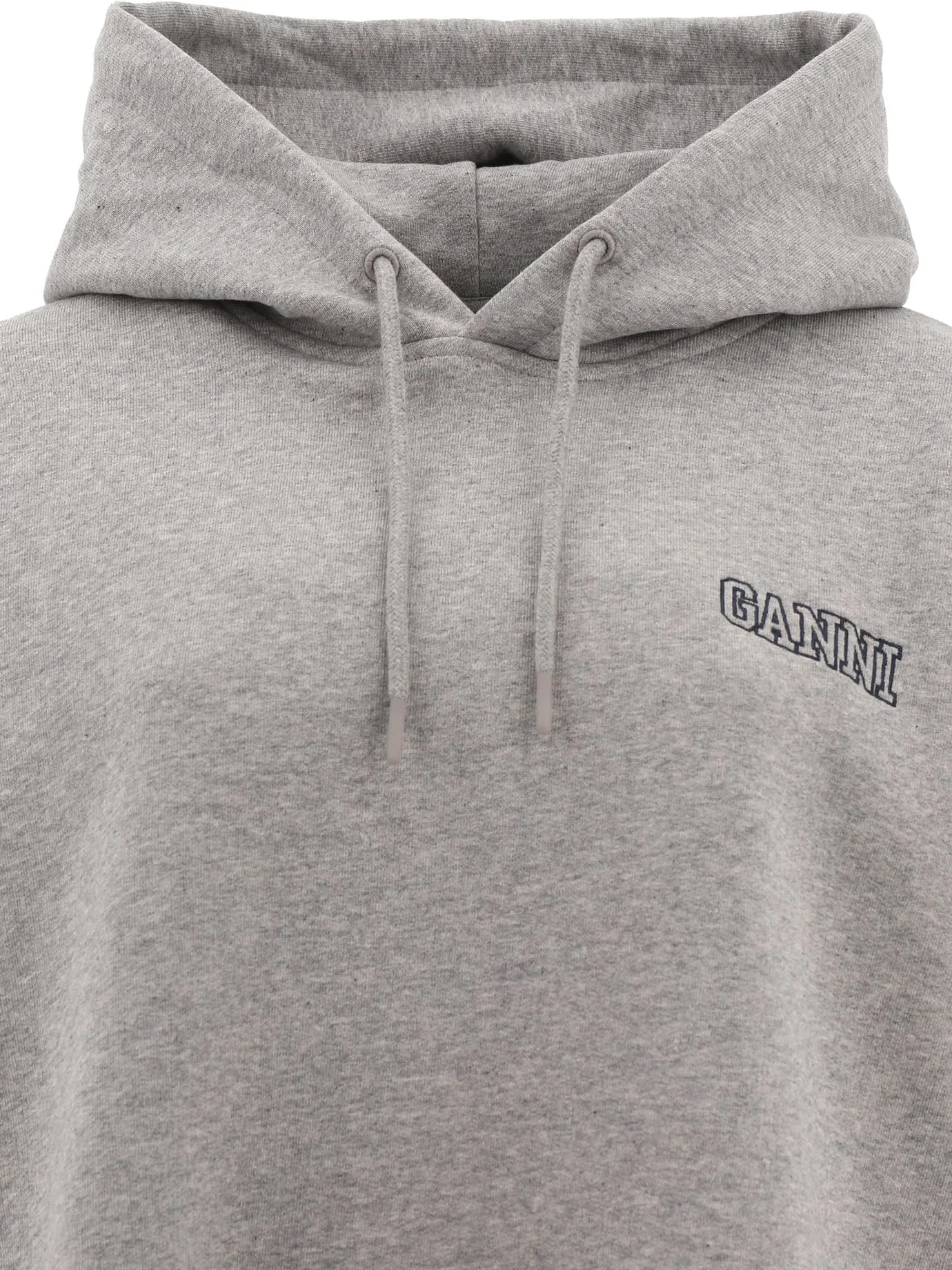 Ganni Logo Embroidered Drawstring Hoodie