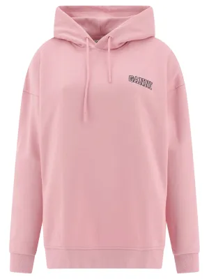 Ganni Logo Embroidered Drawstring Hoodie