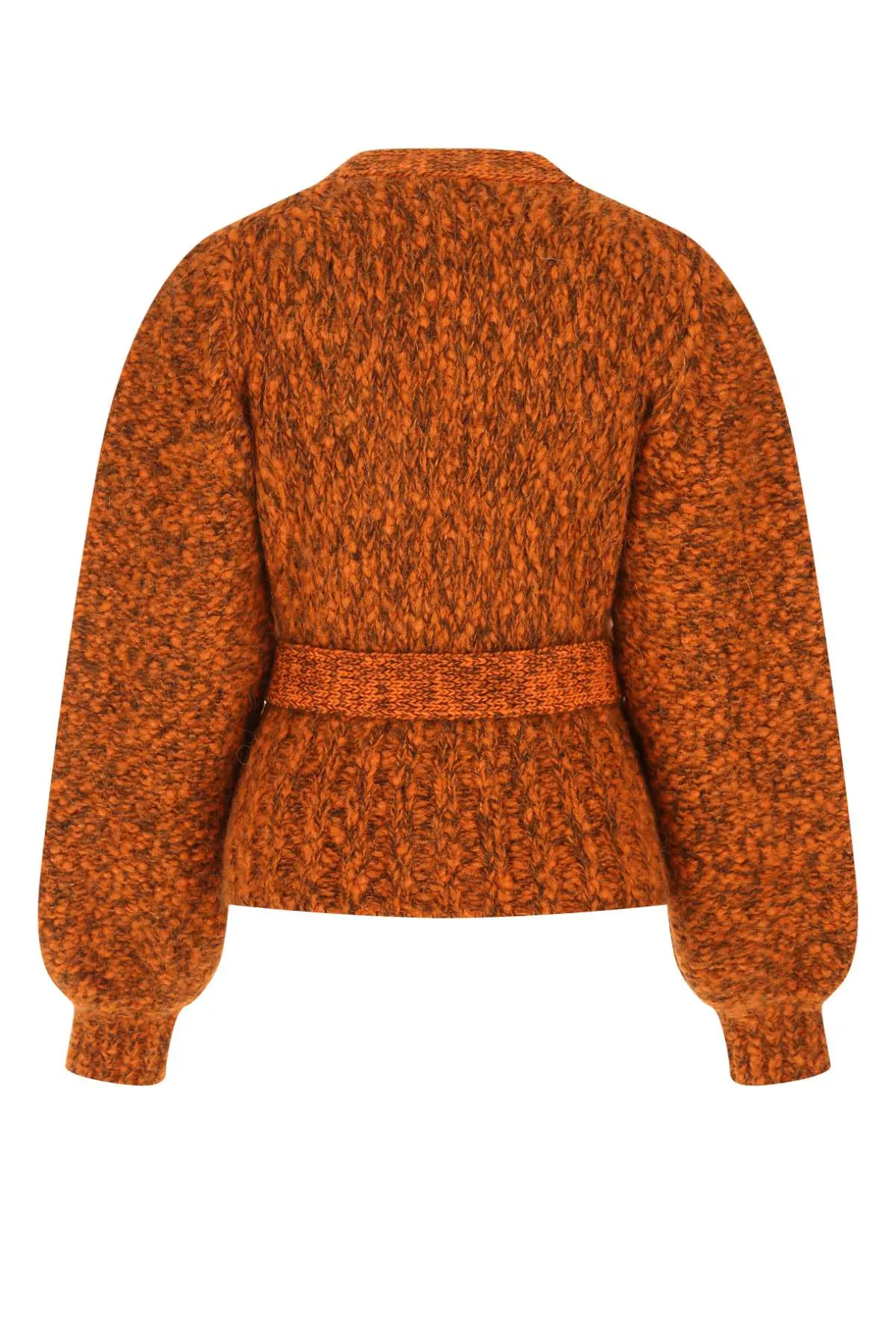 Ganni Mouline Puff-Sleeve Chunky Knit Cardigan