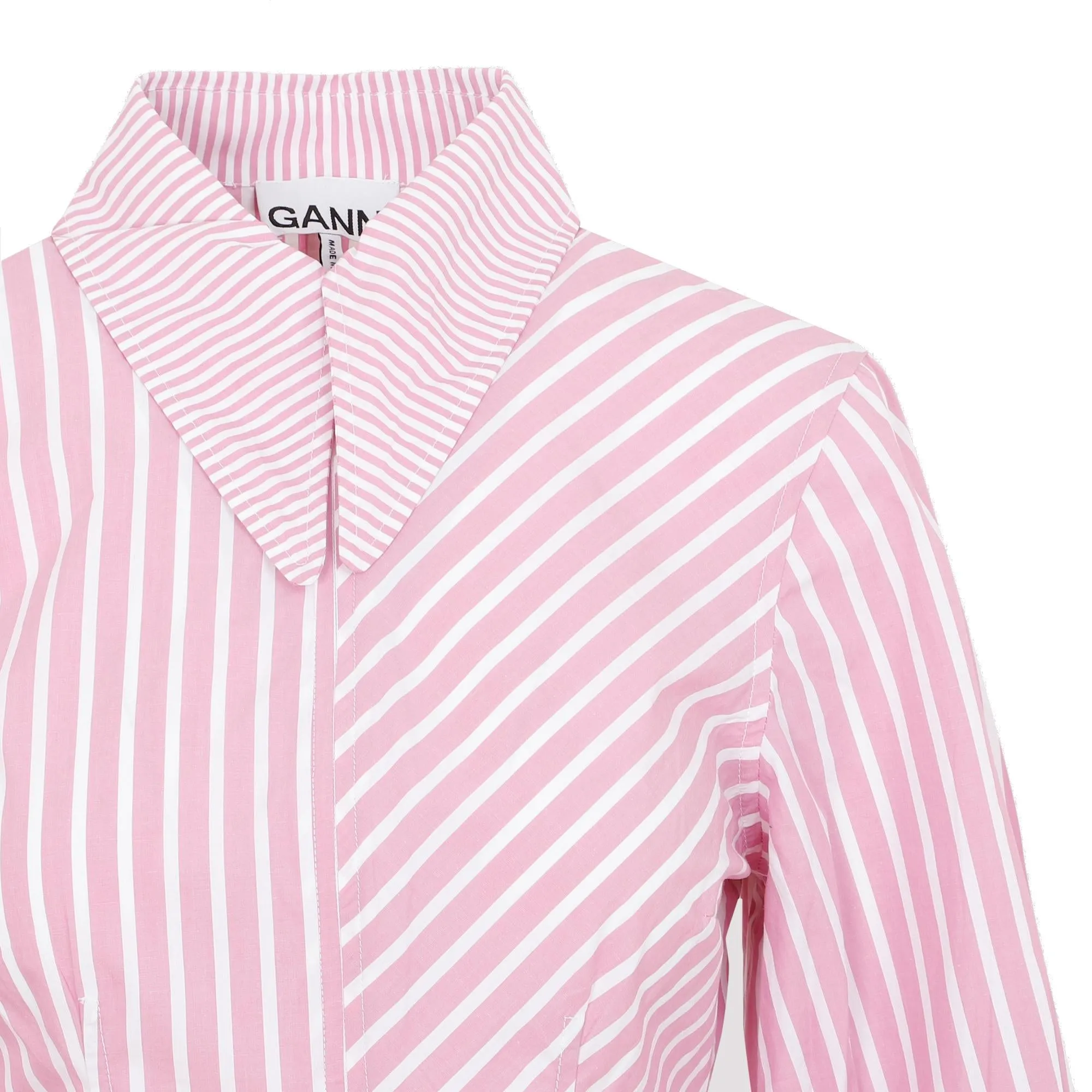 Ganni Striped Mini Shirt Dress