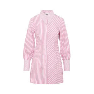 Ganni Striped Mini Shirt Dress