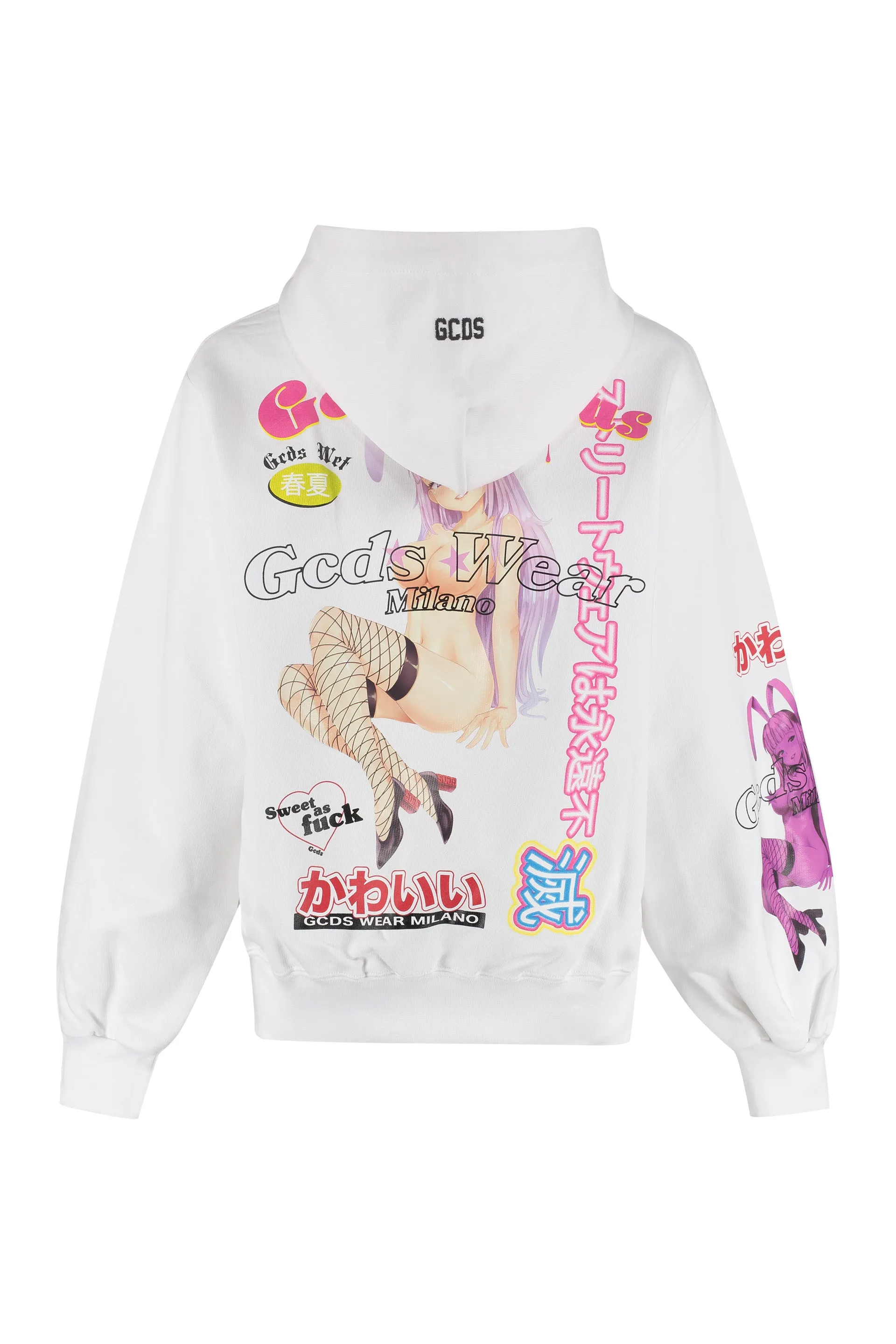 GCDS Contrasting Logo Manga Print Hoodie