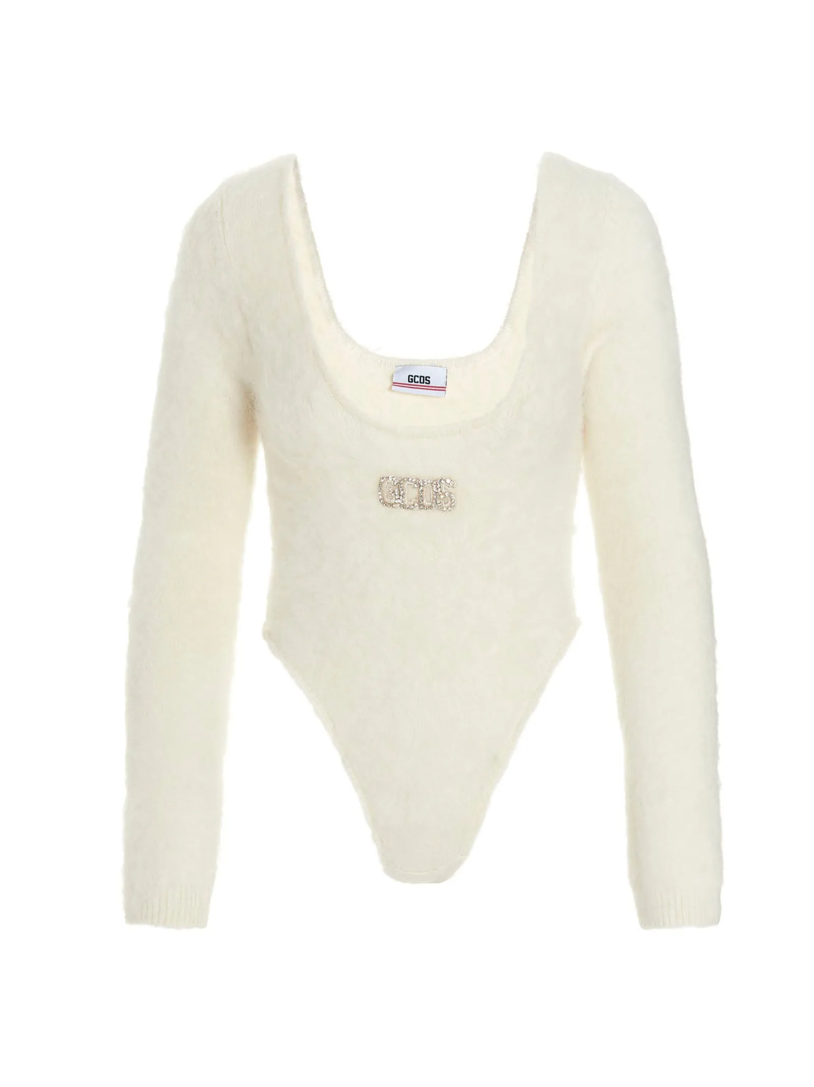 GCDS Crystal Logo Long-Sleeved Knit Jumper