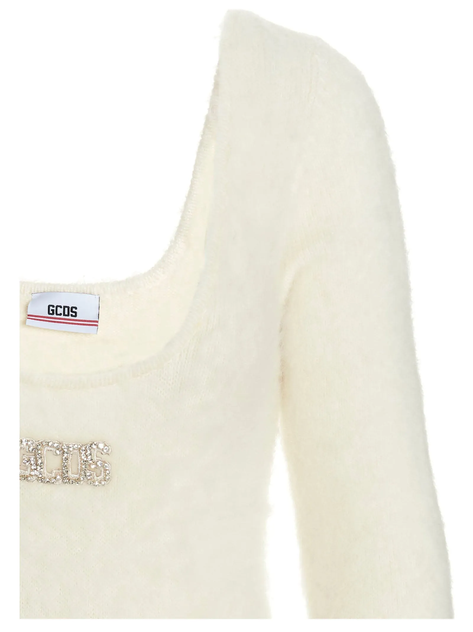 GCDS Crystal Logo Long-Sleeved Knit Jumper