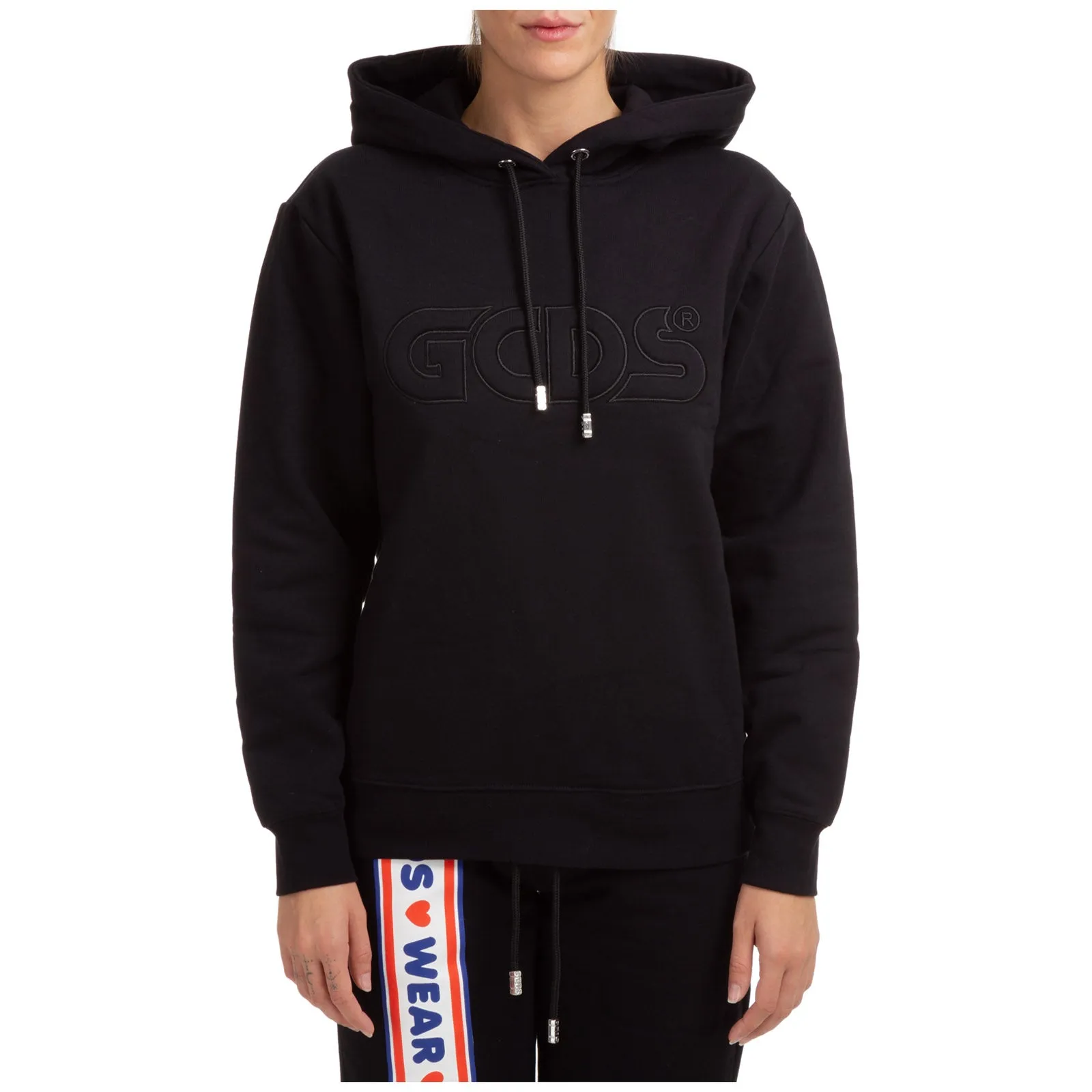 GCDS Logo Embroidered Drawstring Hoodie