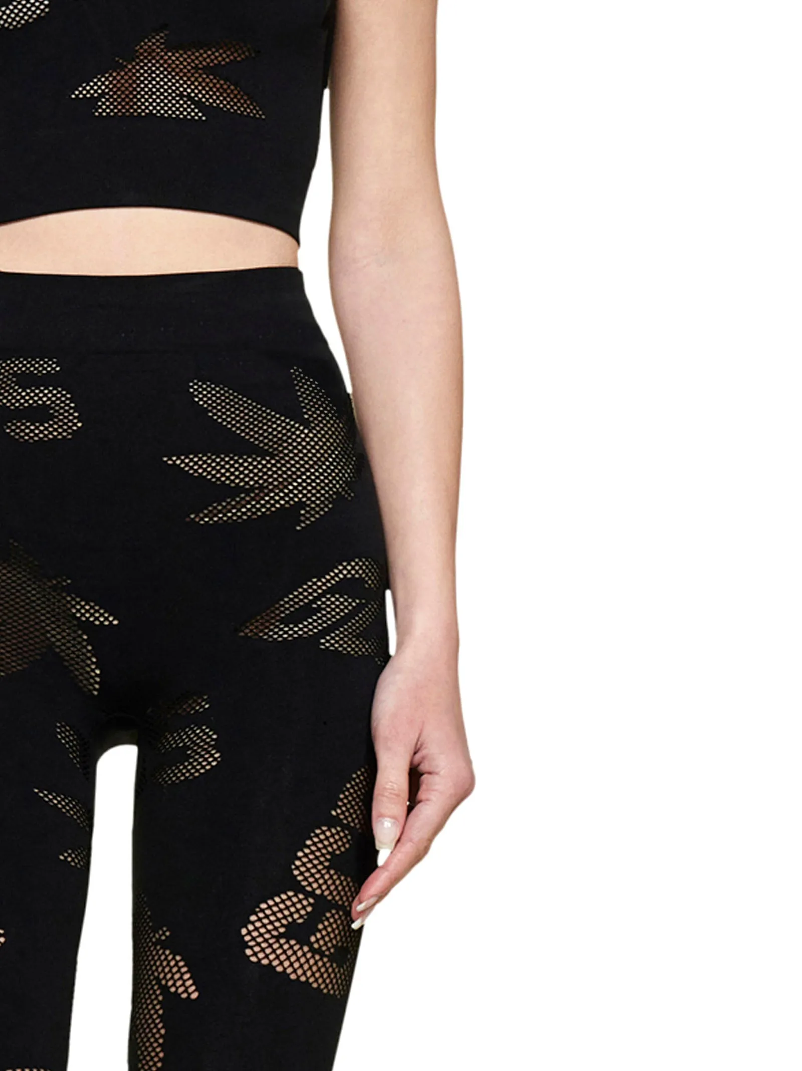 GCDS Logo Mesh Sleeveless Cropped Top