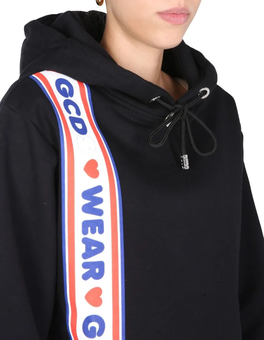 GCDS Logo Printed Drawstring Hoodie