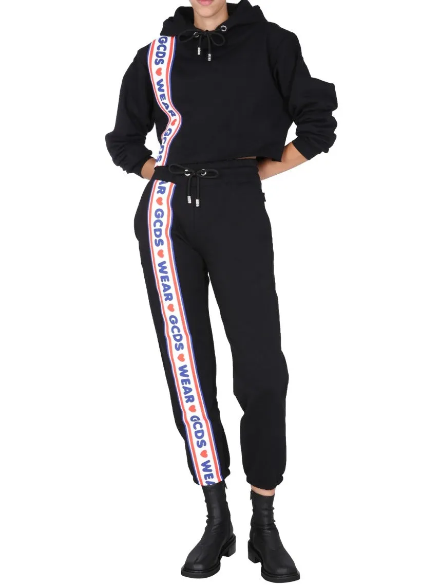GCDS Logo Printed Drawstring Hoodie