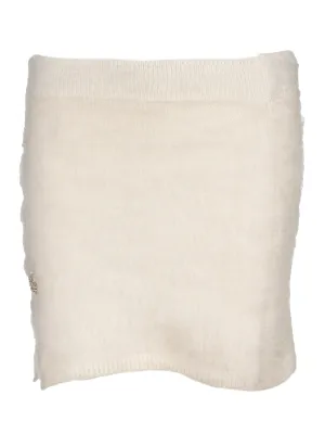 GCDS Rhinestone-Logo High Waist Knitted Skirt