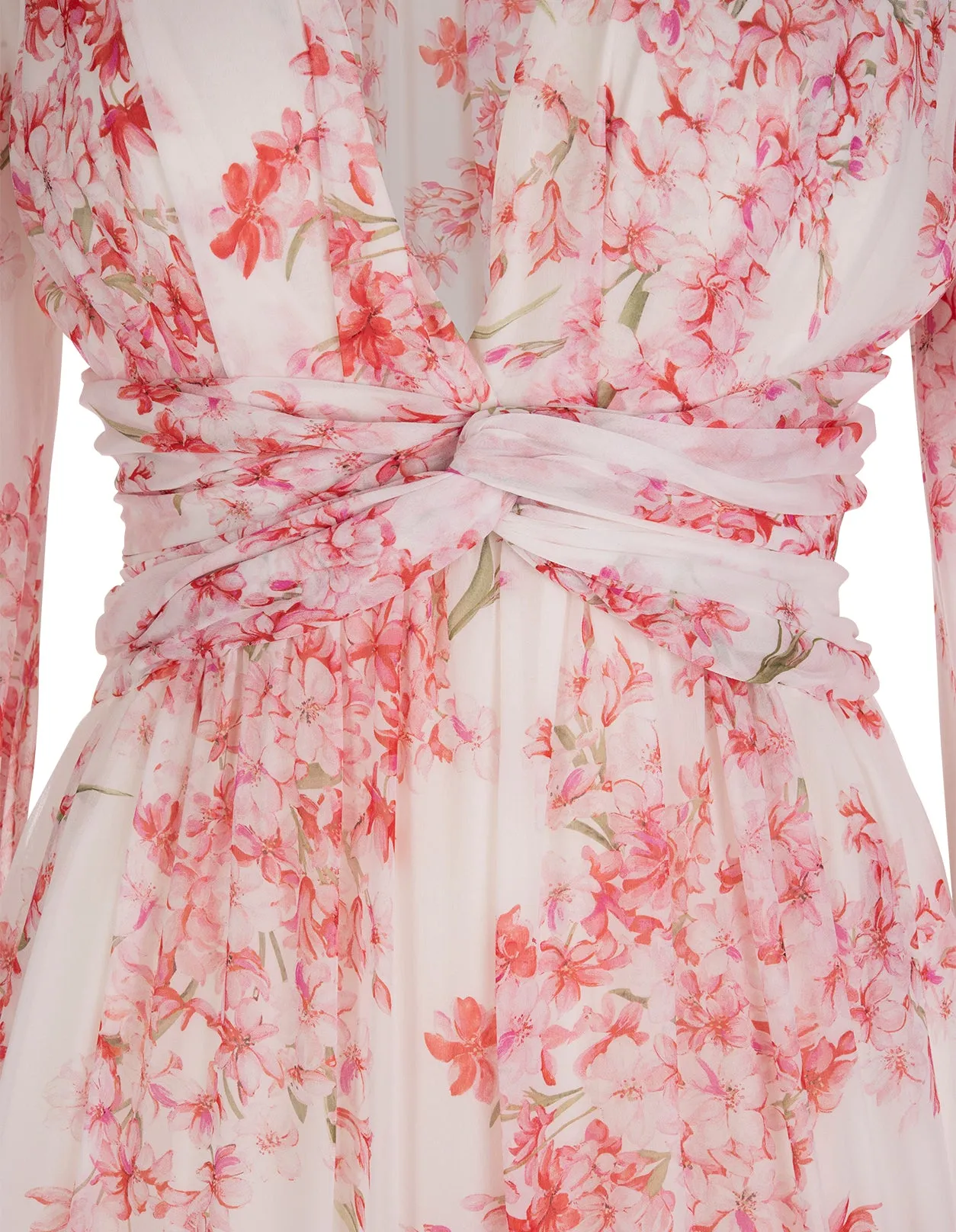 Giambattista Valli Floral Print Long-Sleeve Dress