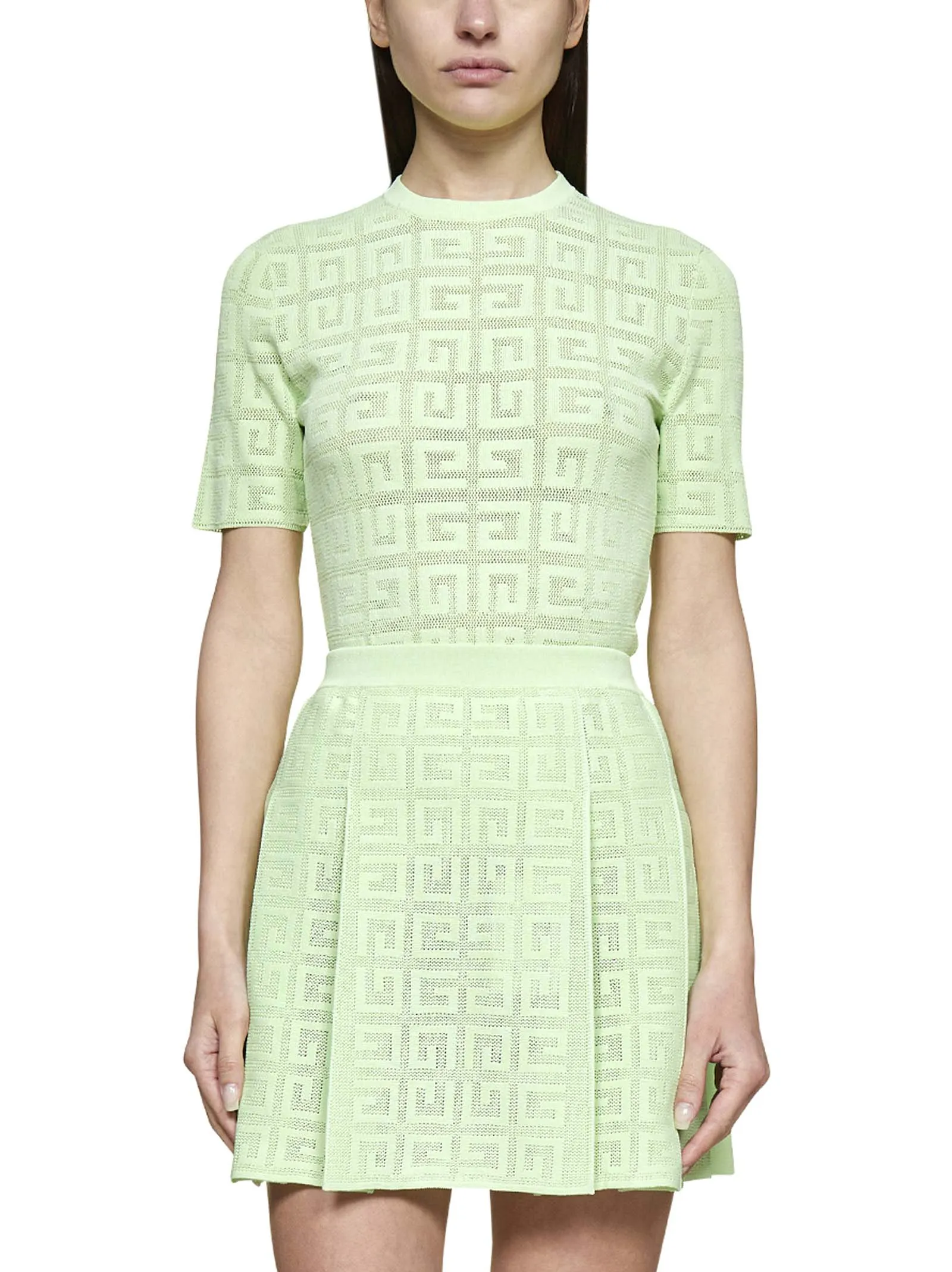 Givenchy 4G Jacquard Pleated Mini Skirt