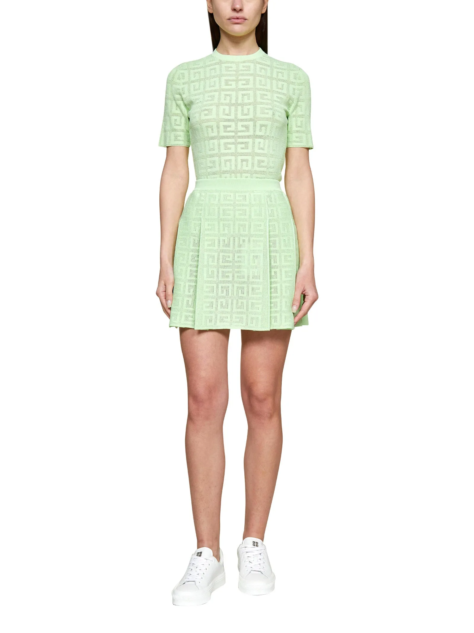 Givenchy 4G Jacquard Pleated Mini Skirt