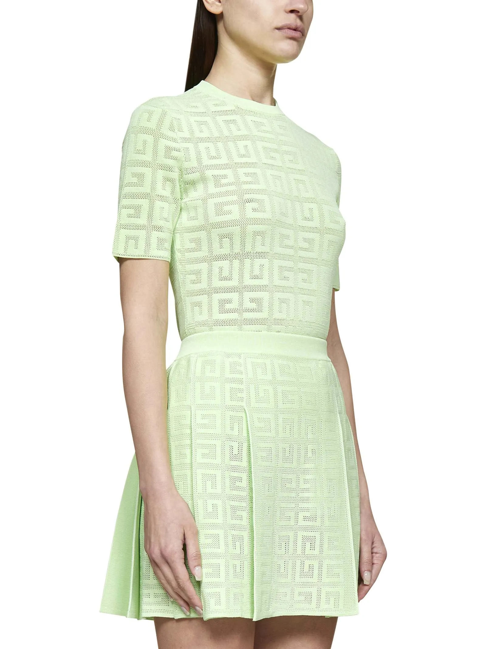 Givenchy 4G Jacquard Pleated Mini Skirt