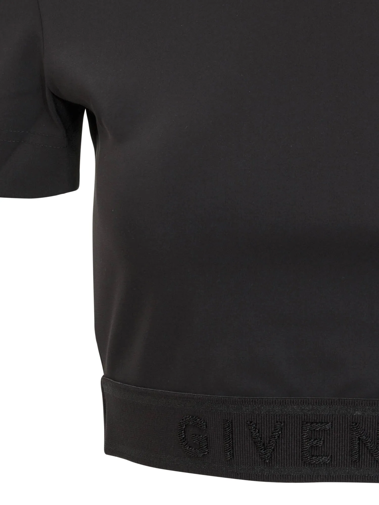 Givenchy Logo Underband Crewneck Crop Top