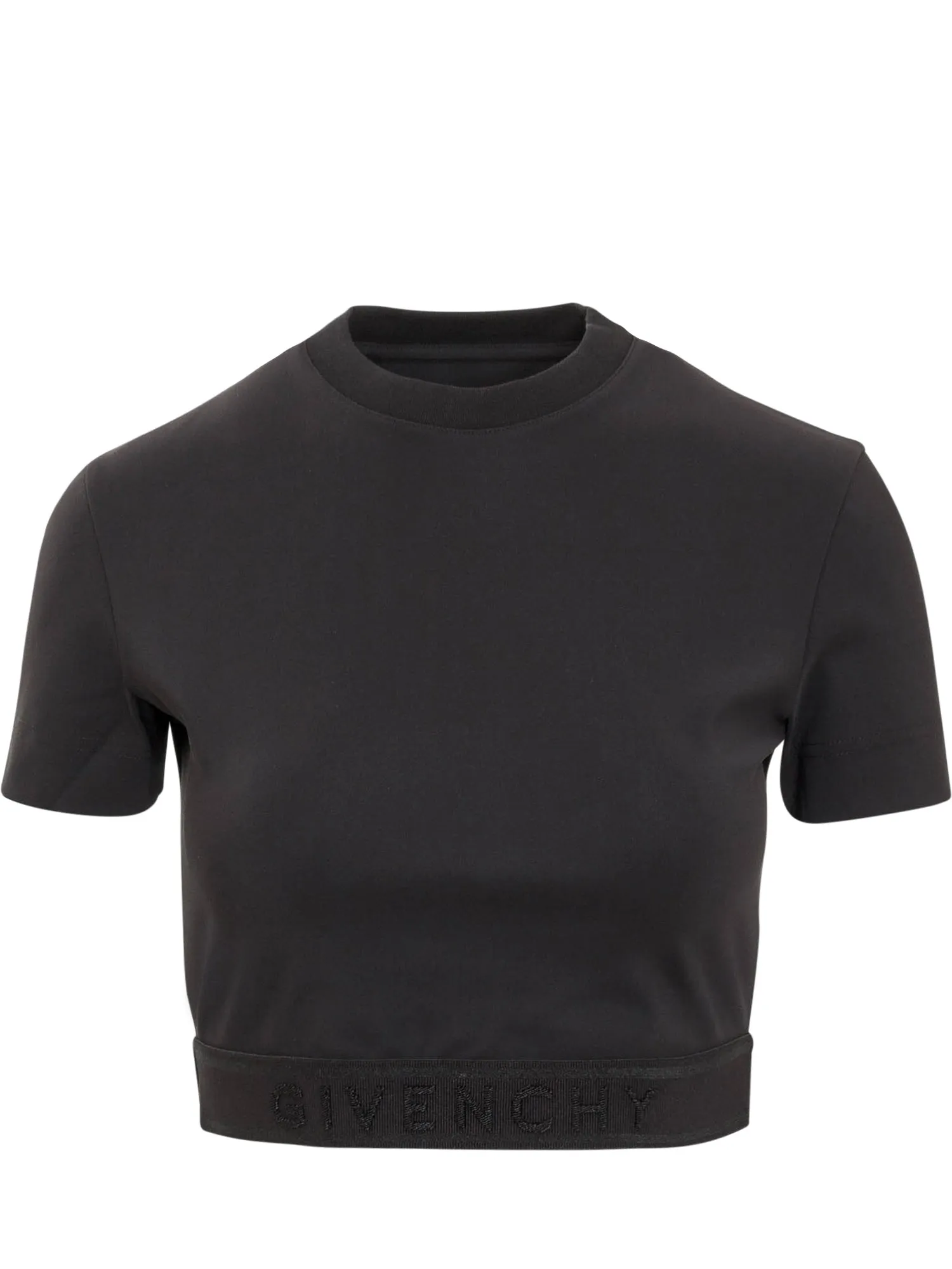Givenchy Logo Underband Crewneck Crop Top