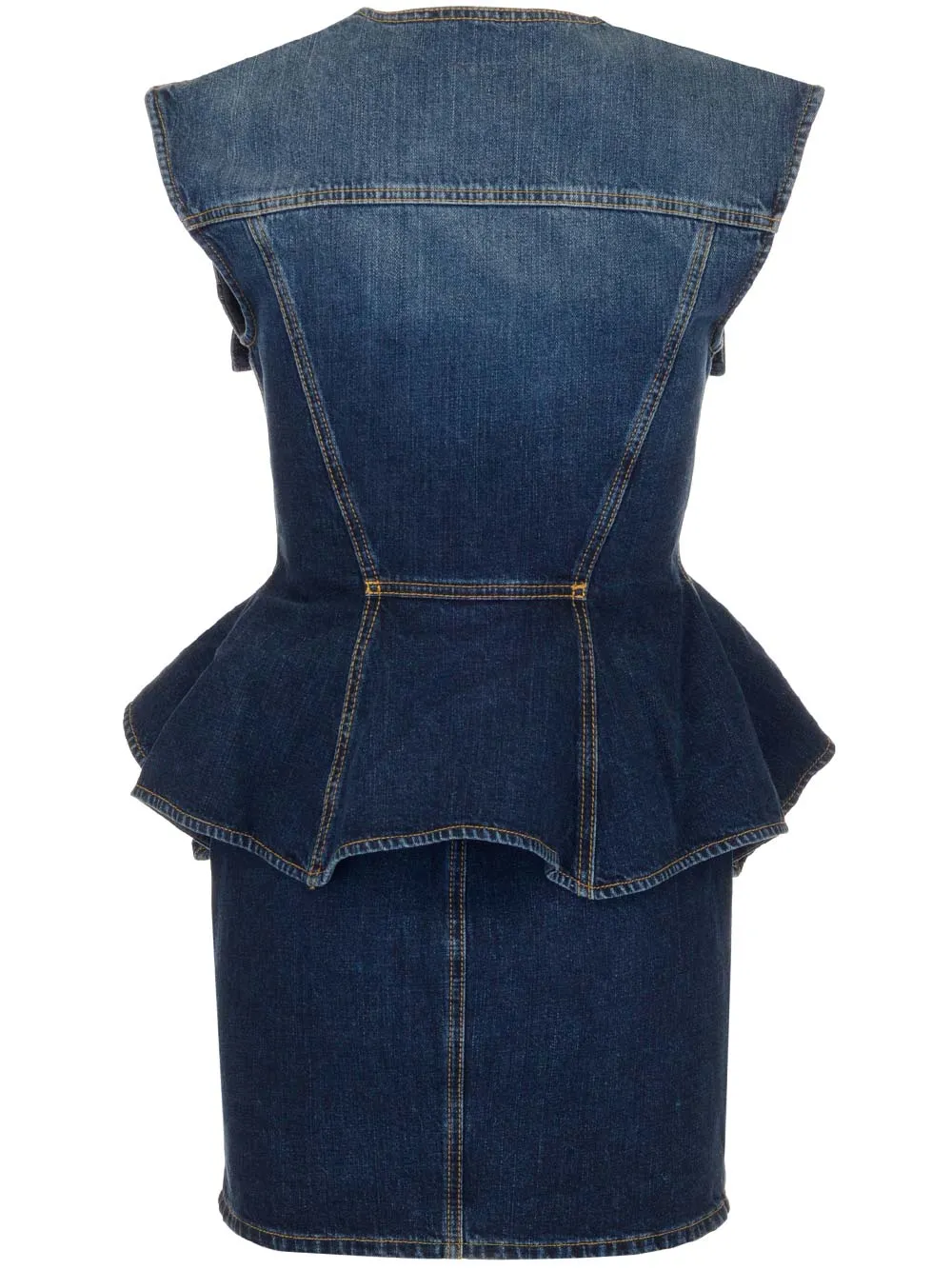 GivenchyFlounce Detailed Zipped Denim Dress