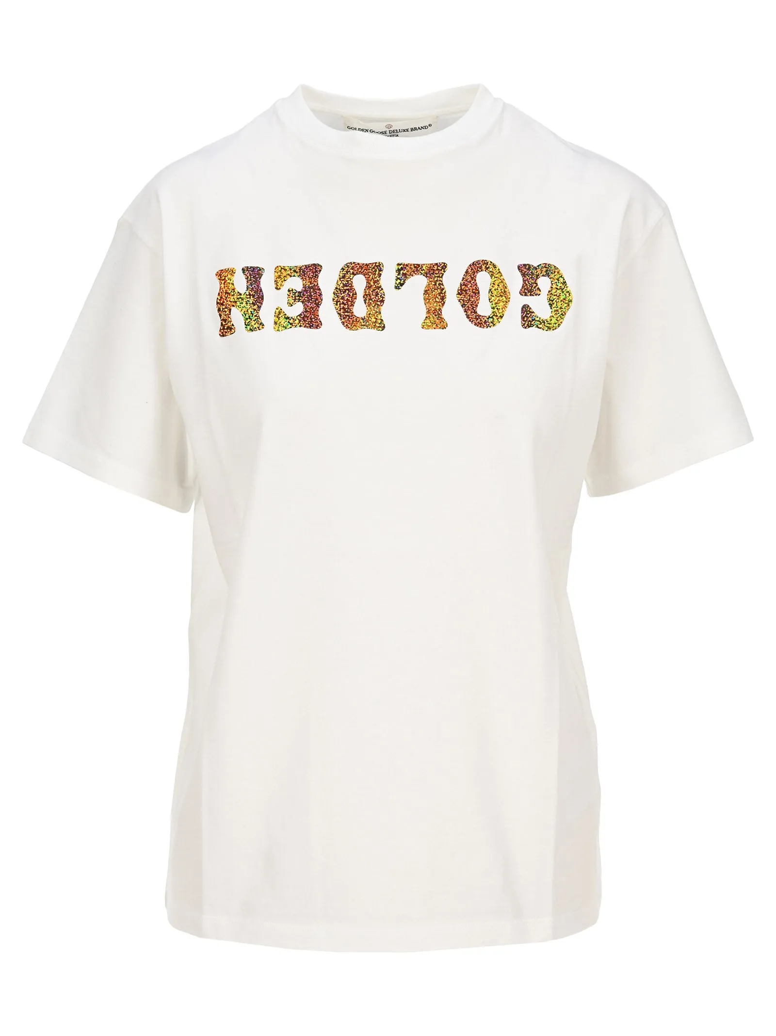 Golden Goose Deluxe Brand Holographic Logo Printed T-Shirt