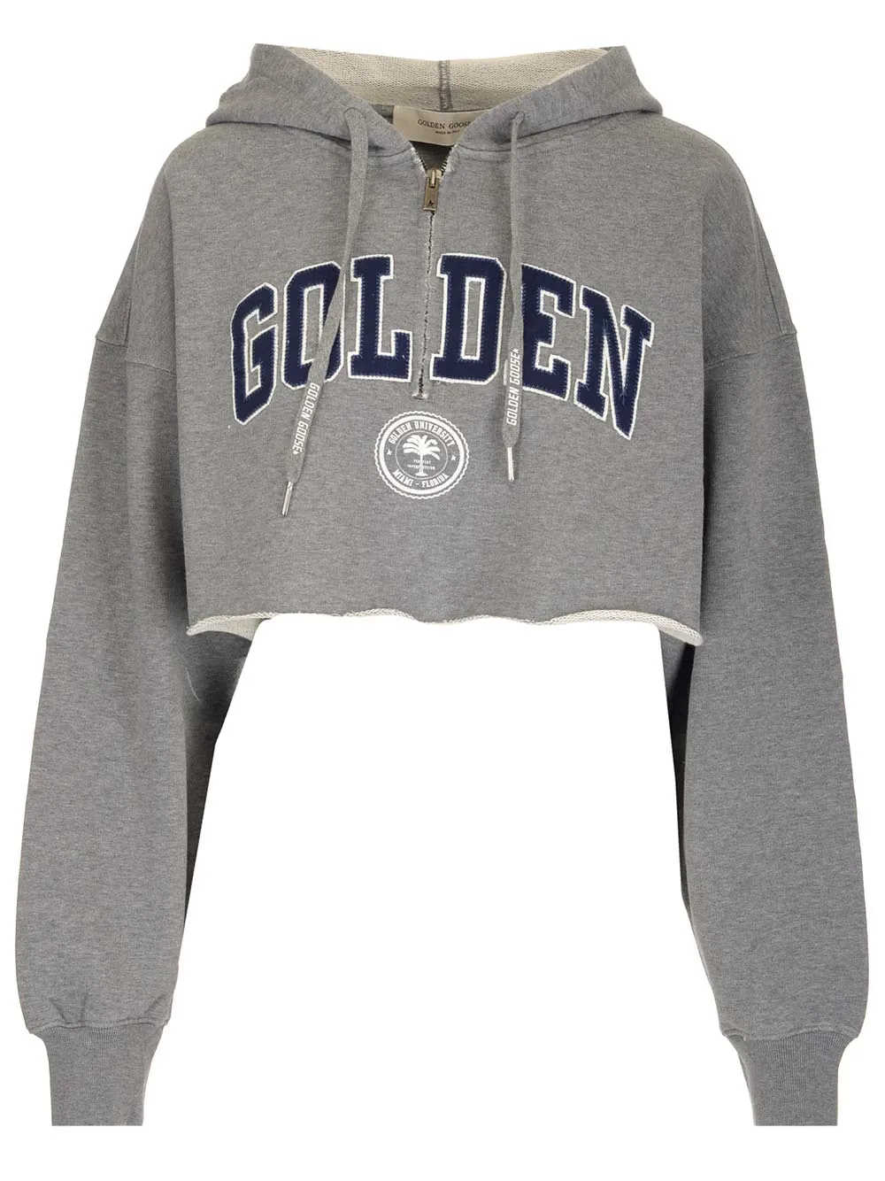 Golden Goose Deluxe Brand Logo Patch Cropped Hoodie