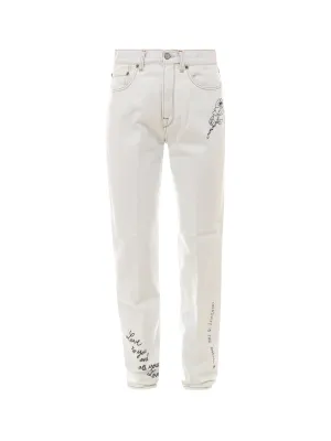 Golden Goose Deluxe Brand Slogan-Printed High Waisted Jeans