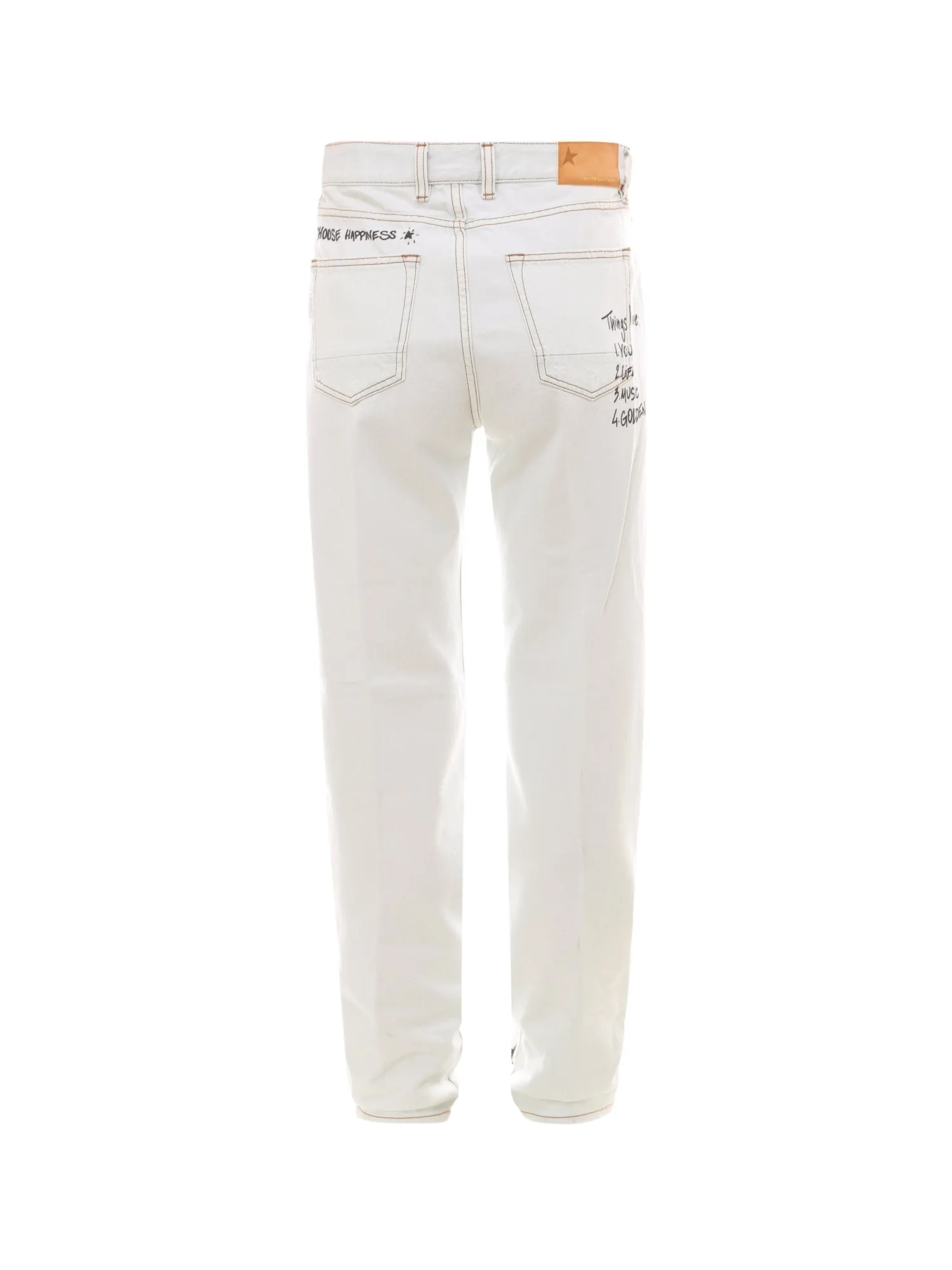 Golden Goose Deluxe Brand Slogan-Printed High Waisted Jeans