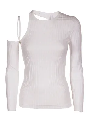Helmut Lang Cut Out Ribbed Knit Top