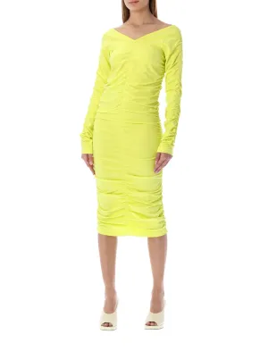 Helmut Lang Ruched Slim Fit Dress