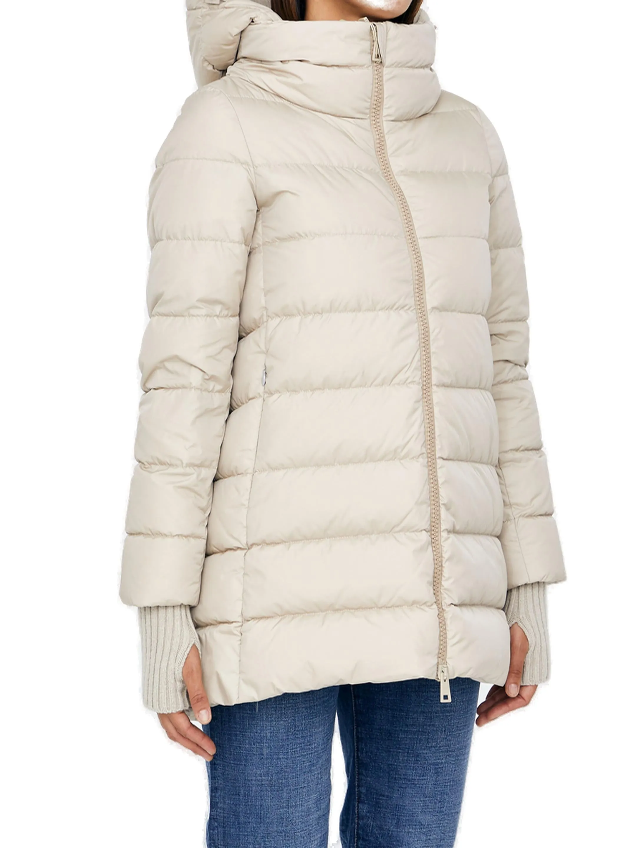 Herno Hooded Zip-Up Quilted Jacket