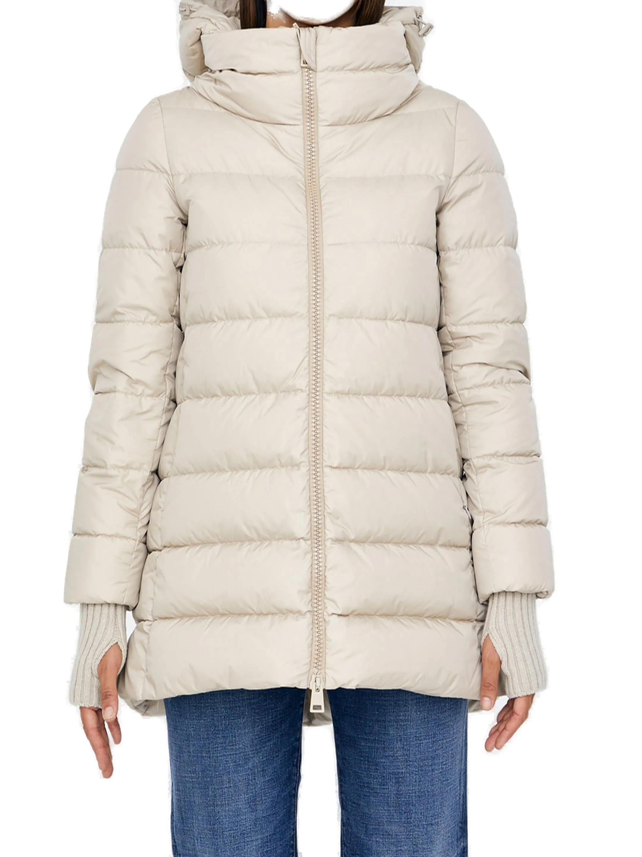 Herno Hooded Zip-Up Quilted Jacket