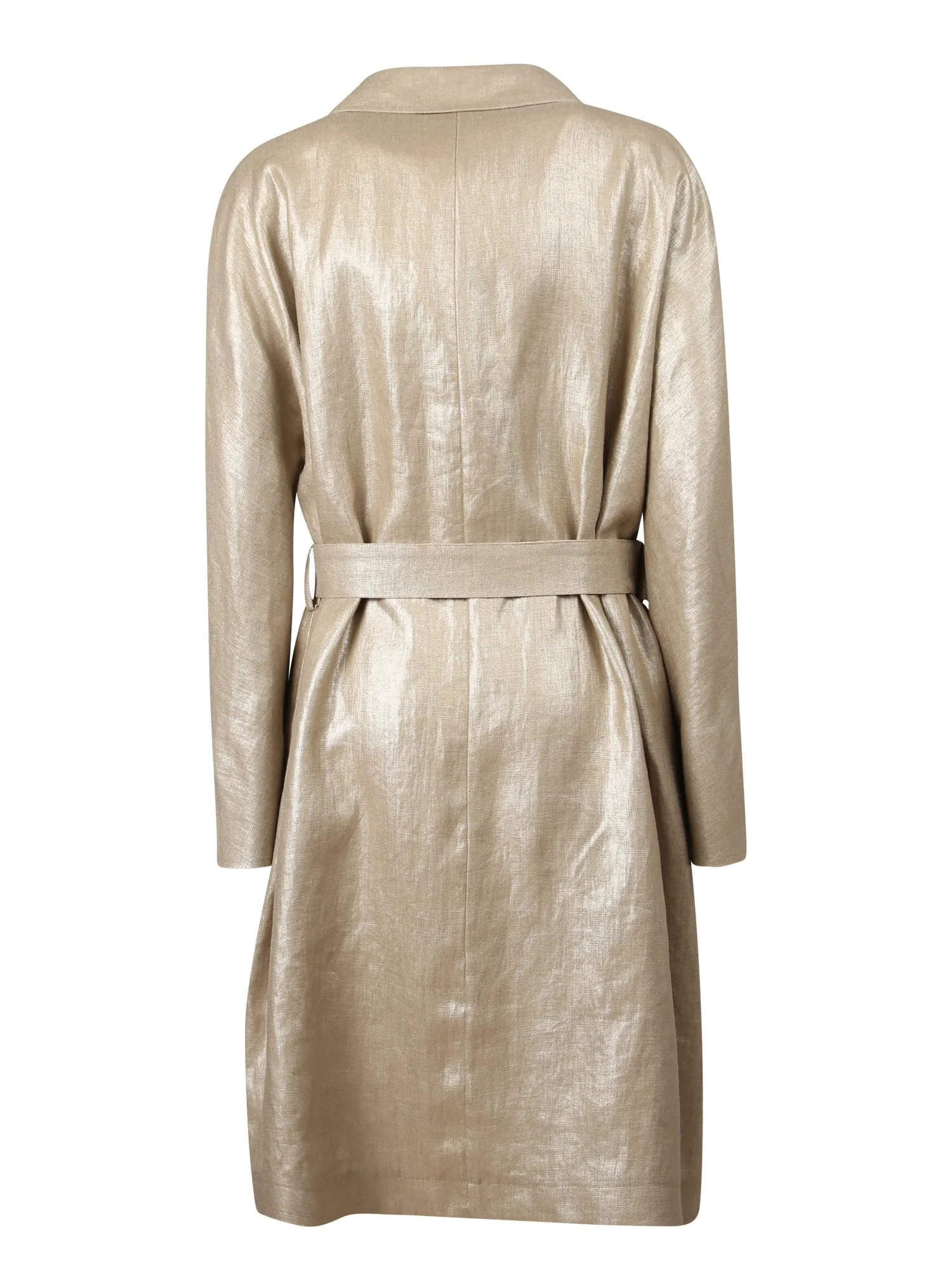 Herno Metallic-Effect Belted Coat