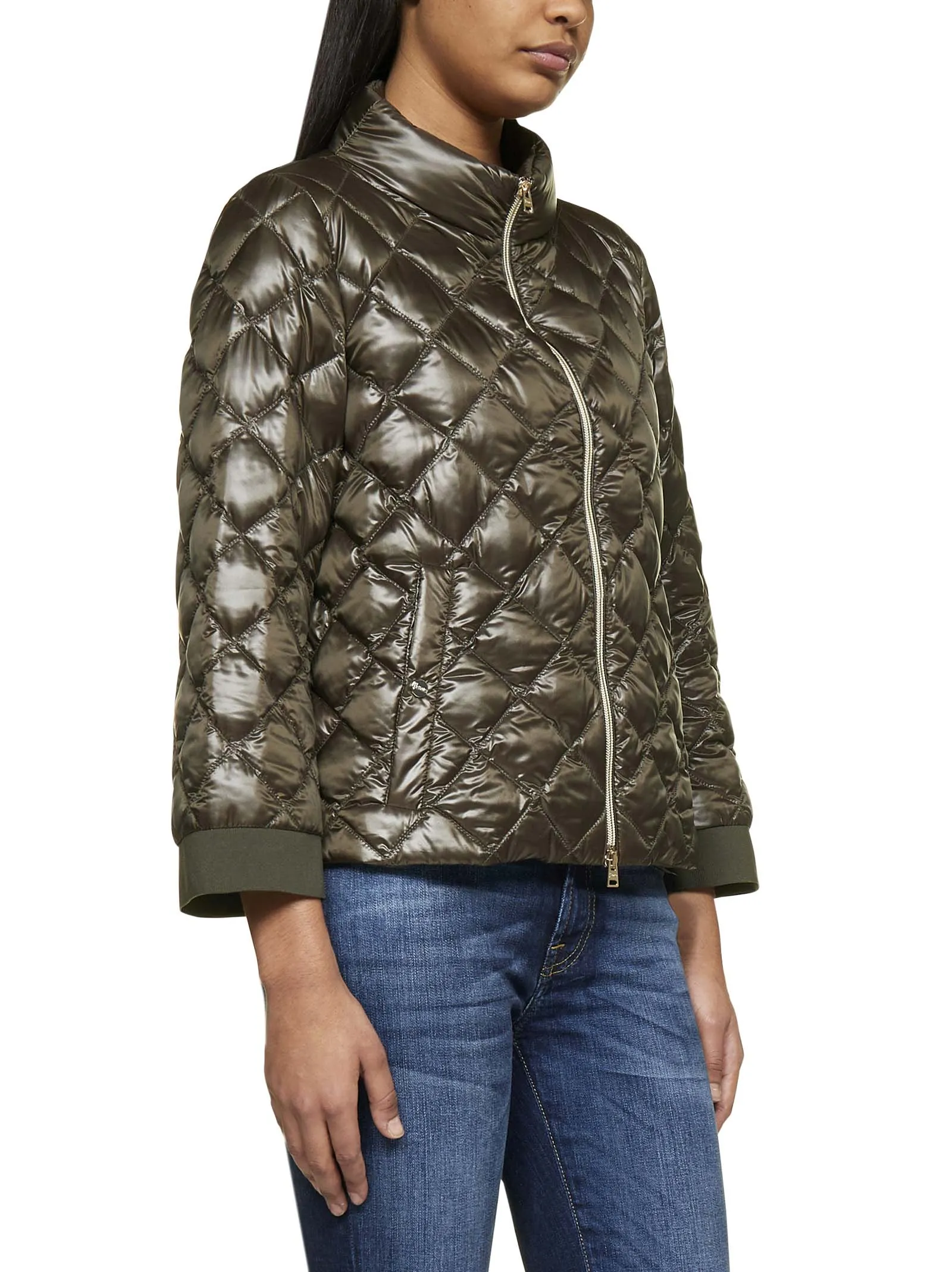 Herno Mock-Neck Quilted Bomber Jacket