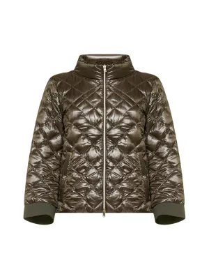 Herno Mock-Neck Quilted Bomber Jacket
