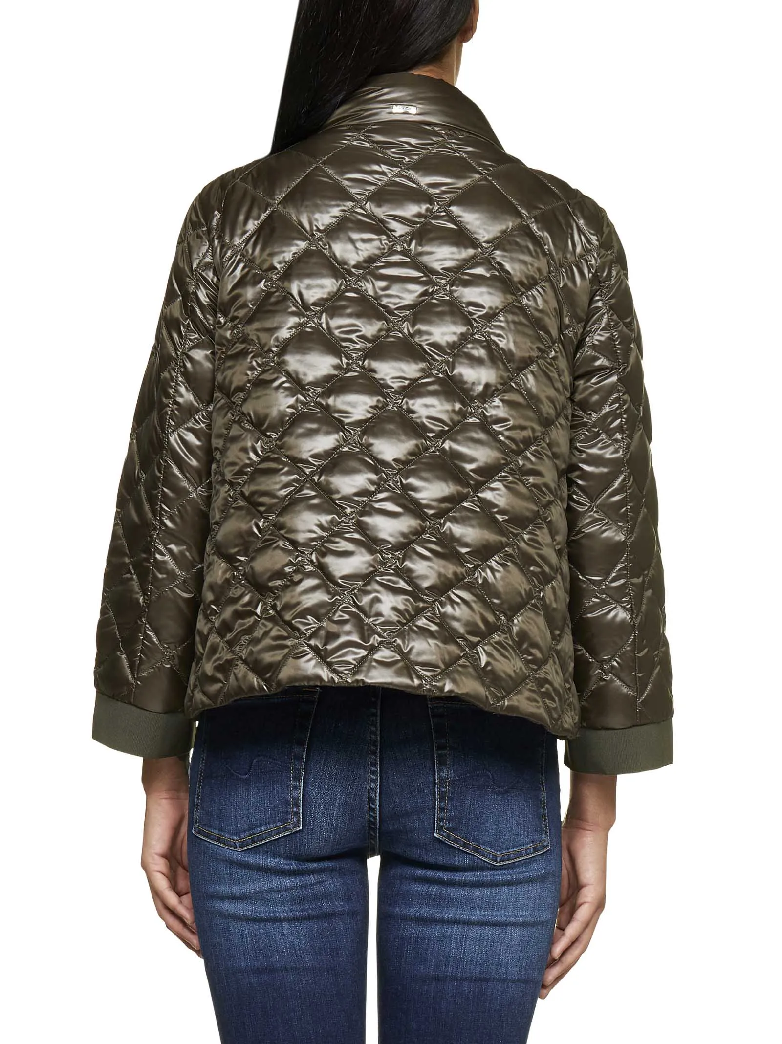 Herno Mock-Neck Quilted Bomber Jacket