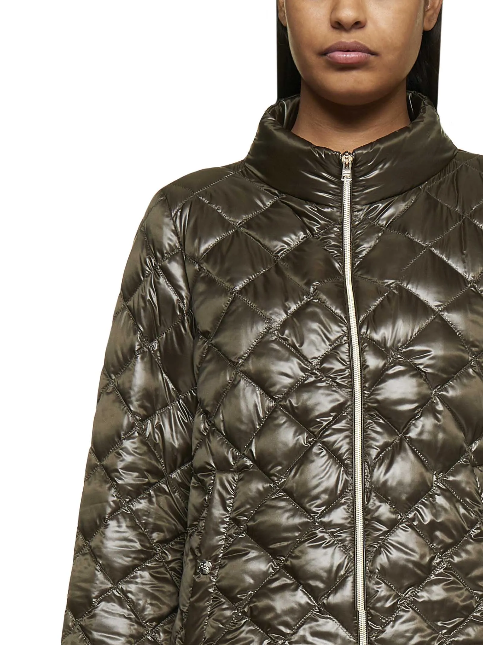 Herno Mock-Neck Quilted Bomber Jacket
