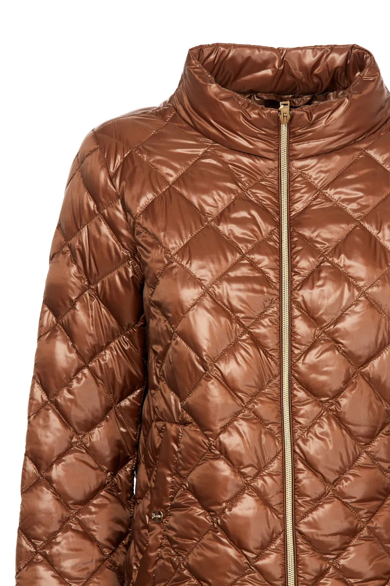Herno Mock-Neck Quilted Bomber Jacket