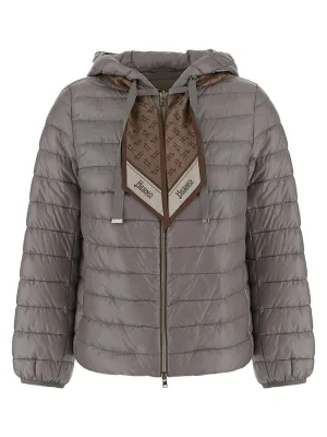Herno Monogram Scarf Detailed Puffer Jacket